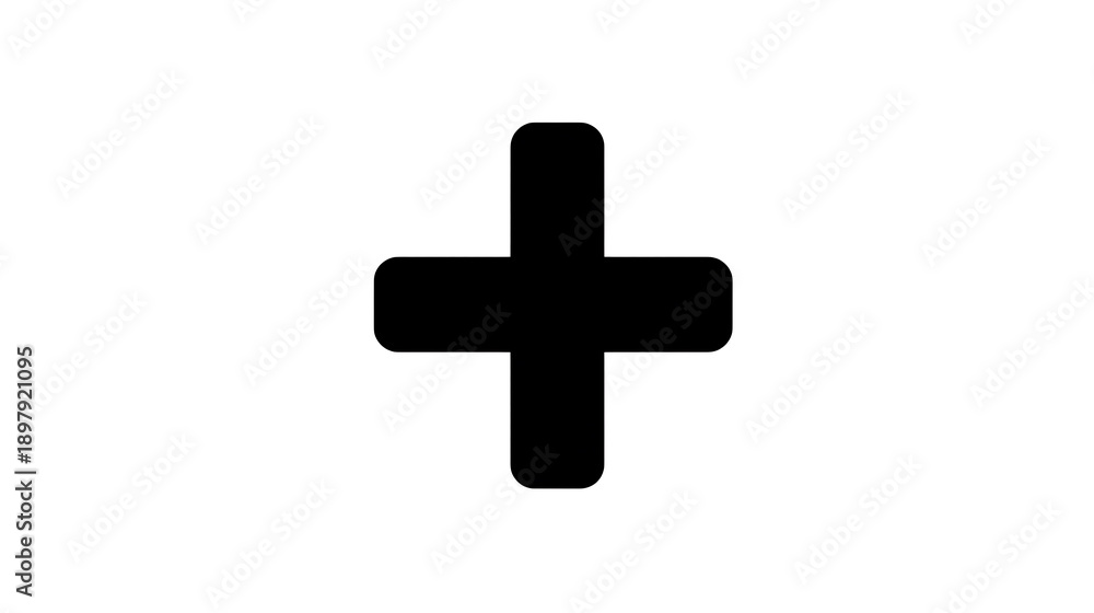 Obraz premium Plus Symbol: A clean and simple graphic of a plus symbol, perfect for illustrating concepts of addition, positivity, or medical contexts.