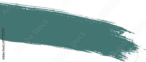 Teal green brush stroke on white background paint