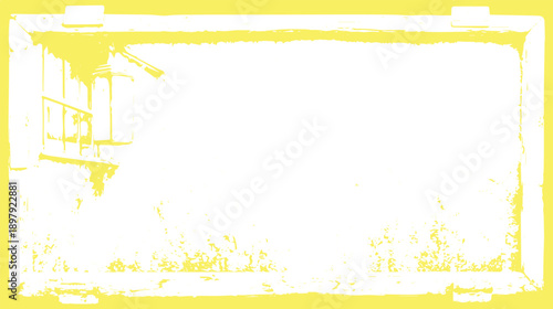 Yellow Window Frame Silhouette with Abstract Texture