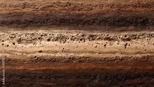 Rammed Earth Wall Texture with Natural Layered Pattern and Copy Space