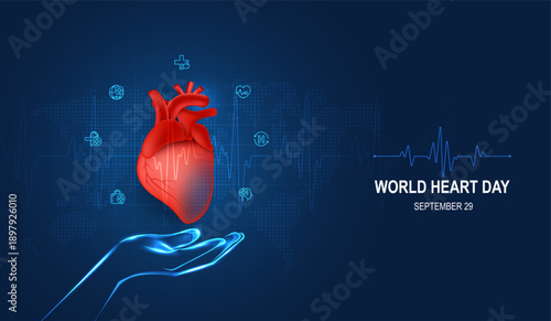 Heart pulse and heartbeat. world heart day. health care medical focus heartbeat for checking the function of the patient heart. modern simple design for medical apps, websites and hospital. vector.
