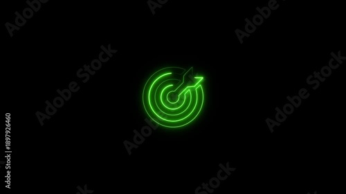Wallpaper Mural Glowing neon green circular arrow refresh reload and update symbol spinning in dark background futuristic tech loop animation digital interface loading Torontodigital.ca