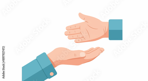 Two hands reaching out, one offering, one receiving support