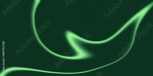 Quadro su tela Bright green abstract swirling lines on dark green textured background curve dee