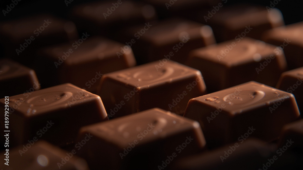 custom made wallpaper toronto digitalA cinematic close-up food scene featuring rich chocolate pieces arranged with dramatic side lighting and shallow depth of field, immediately drawing attention to texture and shine.
