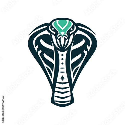 Stylized Cobra Snake Vector Icon Design