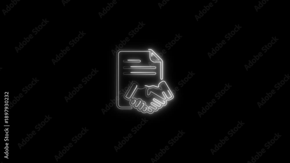 custom made wallpaper toronto digitalNeon outline handshake agreement on glowing digital contract document in dark background modern business partnership and deal concept futuristic tech style