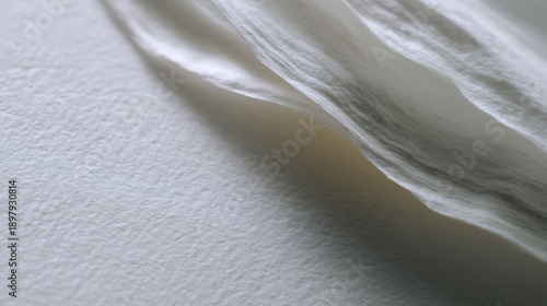 Delicate Silk: A close-up shot capturing the soft folds and textures of pristine silk fabric, emphasizing the luxurious quality and ethereal beauty.