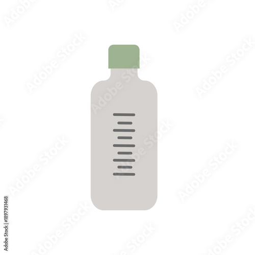 Flat Design Bottle with Measurement Markings. Water bottle. Drink bottle. Measurement bottle. 