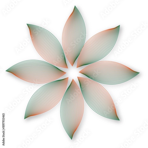 abstract flower vector illustration with light shadown.