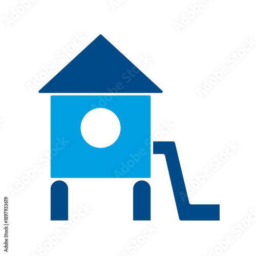 Kids Playground Slide House Icon - Outdoor Recreation and Fun