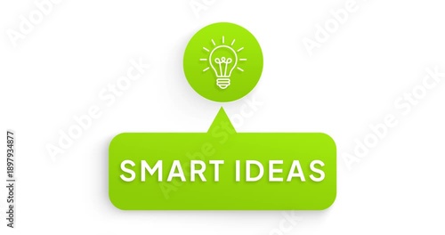 Animated light bulb icon representing smart ideas, innovation, and creative solutions