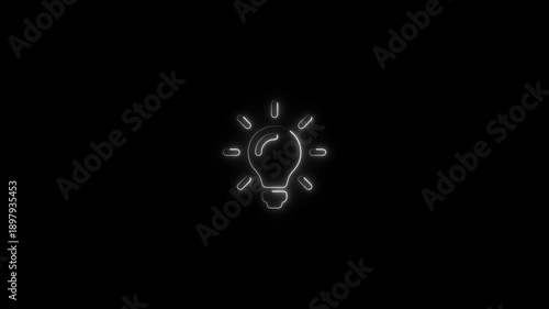 Wallpaper Mural Glowing light bulb outline neon sign radiating bright energy in dark background modern innovation and creativity concept futuristic minimalist inspiration and ideas symbol electric wire frame Torontodigital.ca