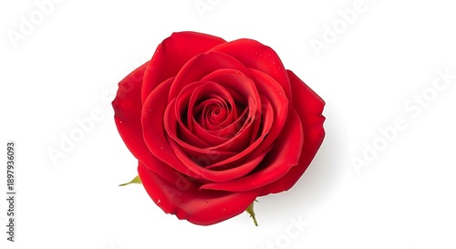 A single red rose with delicate petals and stem, showcased against a clean backdrop