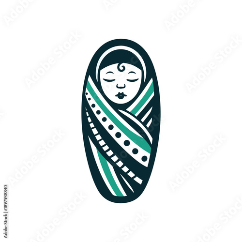 Polynesian Baby Icon: Tribal Vector Illustration