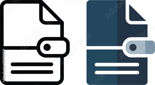Two files with padlocks on white background for secure data concept