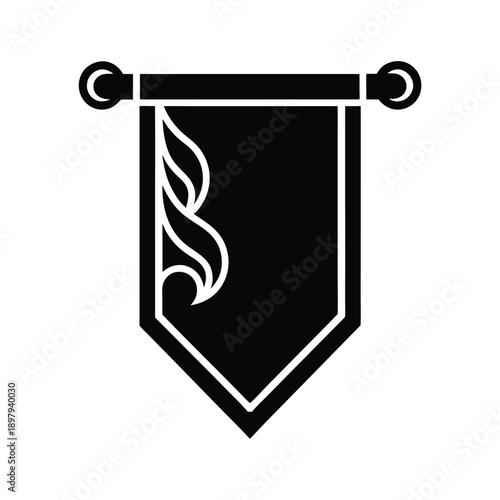 Banner With Tail Ends Vector Illustration