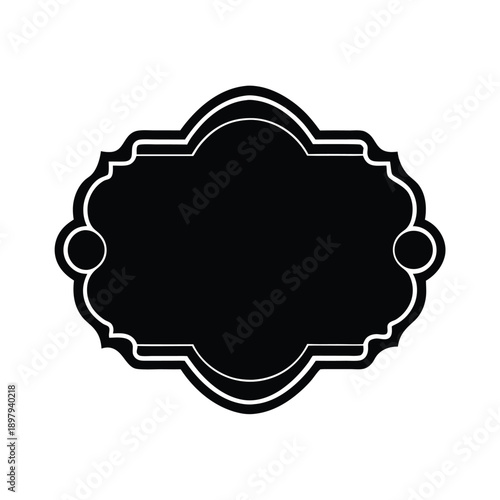 Decorative Nameplate Frame Vector Illustration