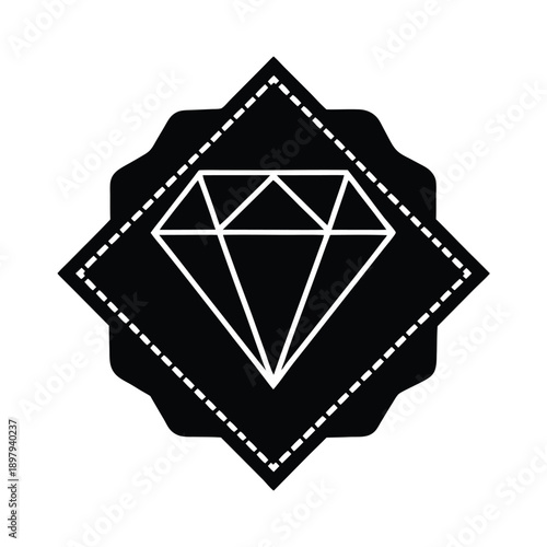 Diamond Frame Label Vector Illustration