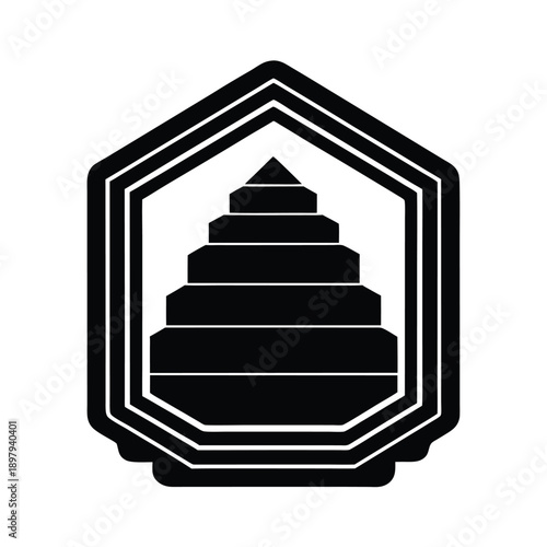 Frame With Tiered Corners Vector Illustration
