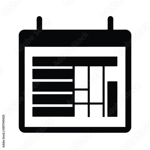 Gantt Chart Icon Vector Illustration