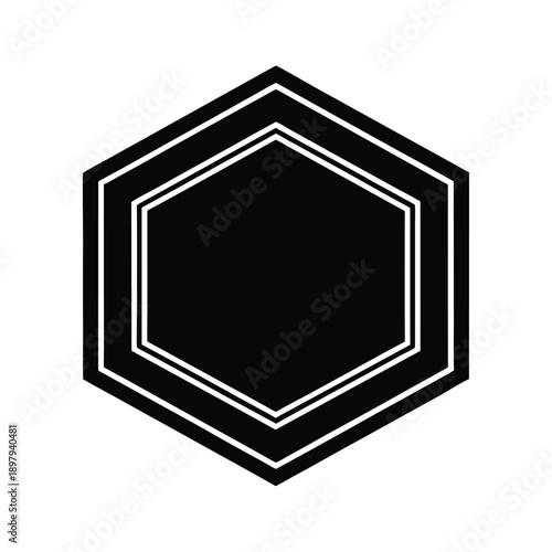 Hexagon Style Label Vector Illustration
