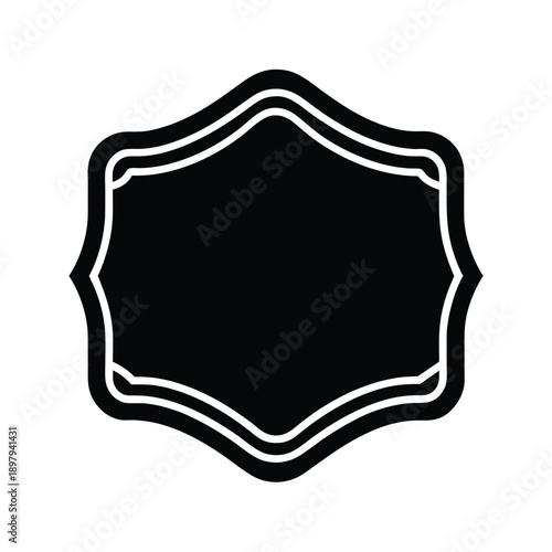 Wavy Panel Label Vector Illustration