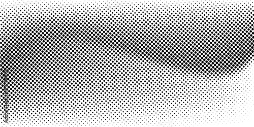 Grunge halftone gradient background. Faded grit noise texture. White and black sand wallpaper. Retro pixelated backdrop. Anime or manga style comic overlay. Vector graphic design textured template