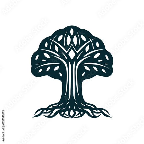 Abstract Tree Vector Icon, Nature Symbol