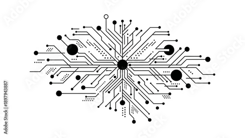 Abstract Digital Brain Circuit Board Network Technology Concept