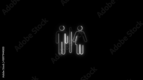Wallpaper Mural Glowing neon unisex restroom sign with male and female illuminated in sleek futuristic style modern public spaces digital and tech interior Torontodigital.ca