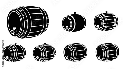 Collection of Wooden Barrels