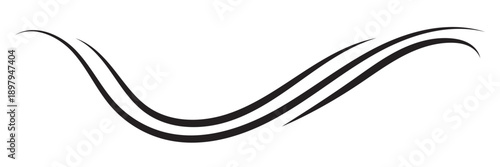 Abstract flowing wave calligraphy Curve lines minimalist background. Minimal abstract illustration of smooth black flowing lines on white background, symbolizing motion, elegance, and modern design . 