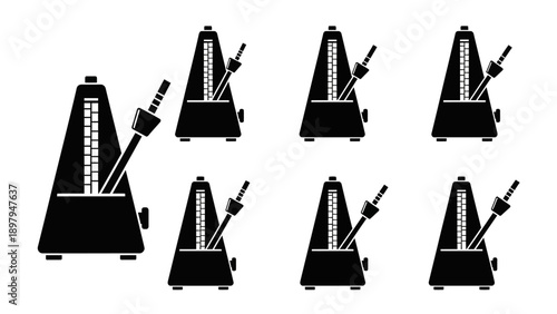 Metronome Collection: Rhythm, Music Tempo, and Beat Measurement Icons