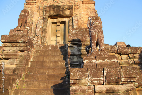 ruined ancient hindu and buddhist khmer temple (pre rup) in angkor in siem reap in cambodia 