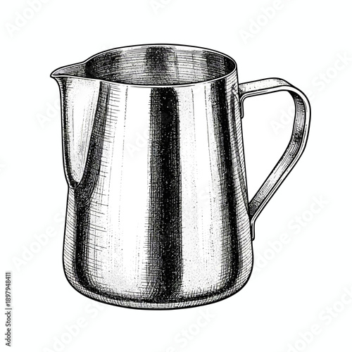 Elegant stainless steel pitcher with handle for serving