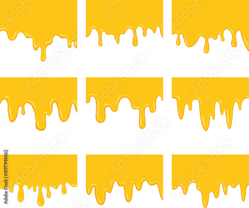 Dripping Honey Border Design Elements liquid sweet