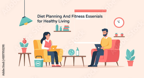 Two people discuss diet and fitness essentials for healthy living