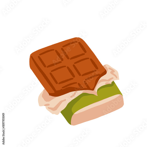 Chocolate sweets and desserts, cocoa candies, pralines, truffles, bars, dubai chocolate, pastries and confectionery set. Cute flat cartoon vector illustration for packaging, menu, bakery, cafe