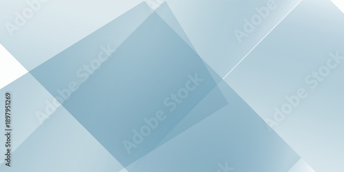 Vector modern abstract wide banner with blue line and geometric shapes.  navy