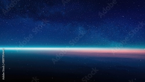 Wallpaper Mural A glowing line in the dark blue sky with stars Torontodigital.ca