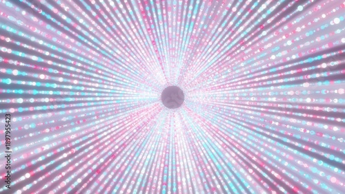 Circle particles tunnel. Computer generated 3d render