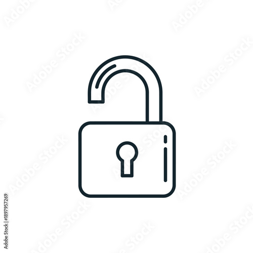 An unlocked padlock icon, symbolizing security, access, and freedom of information