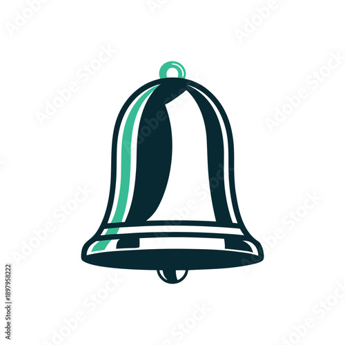 Teal and Black Bell Icon Design