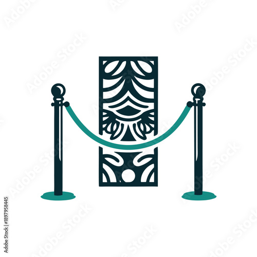 Elegant Teal and Black Museum Barrier Icon
