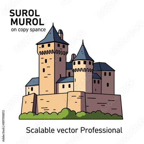 A medieval-style castle with towers and battlements