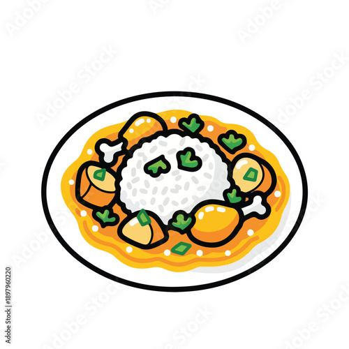 A plate of food with rice and vegetables