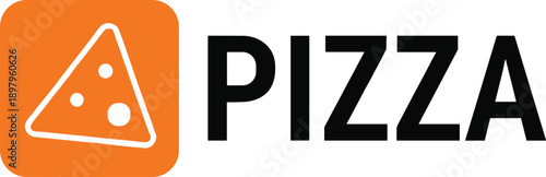 Pizza Logo Vector with Slice Icon and Bold Typography Minimal Fast Food Restaurant Branding