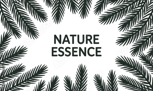Nature essence logo with leafy branches on isolated for branding or ecology concept