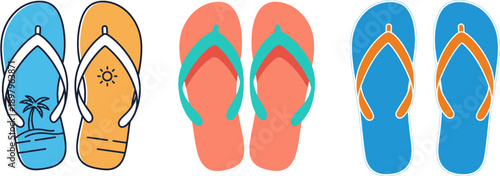 A vibrant collection of flip-flops, showcasing a variety of colors and designs, perfect for summer and beach activities